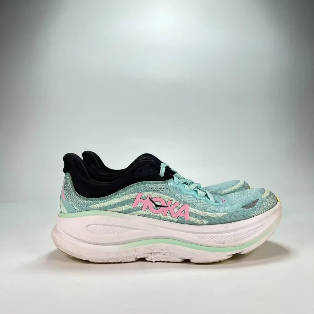 HOKA Bondi 9 Blue Spark Mint Fluorite Running Shoes 1162012 BTF Women's Size 10B - Picture 1 of 10